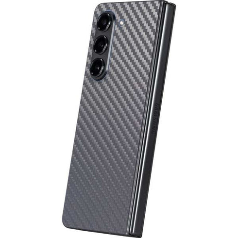 Silver Carbon Fiber Specialty Texture Material Galaxy Z Fold5 5G Skin