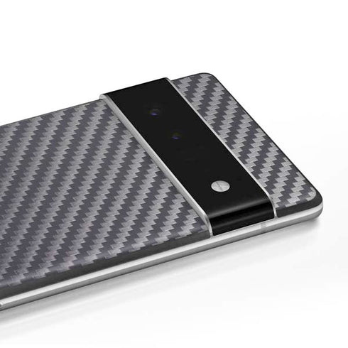 Silver Carbon Fiber Specialty Texture Material Google Pixel 6 Skin