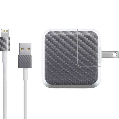 Silver Carbon Fiber Specialty Texture Material iPad Charger (10W USB) Skin