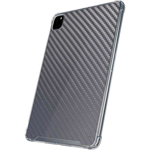 Silver Carbon Fiber Specialty Texture Material iPad Pro 12.9in (2020) Clear Case