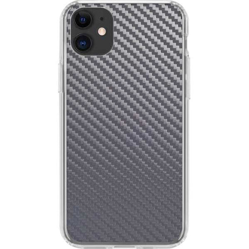 Silver Carbon Fiber Specialty Texture Material iPhone 11 Clear Case