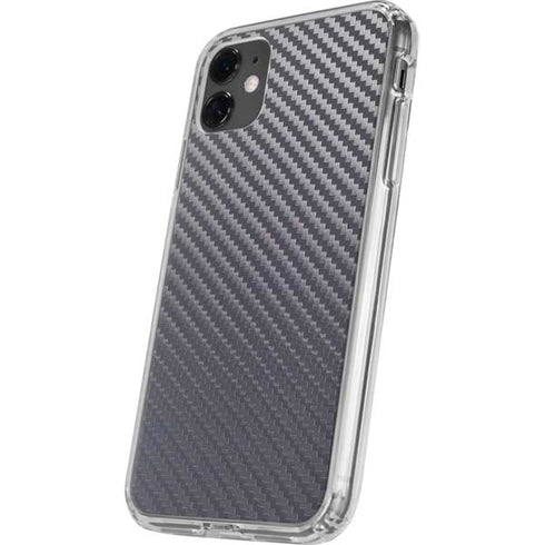 Silver Carbon Fiber Specialty Texture Material iPhone 11 Clear Case