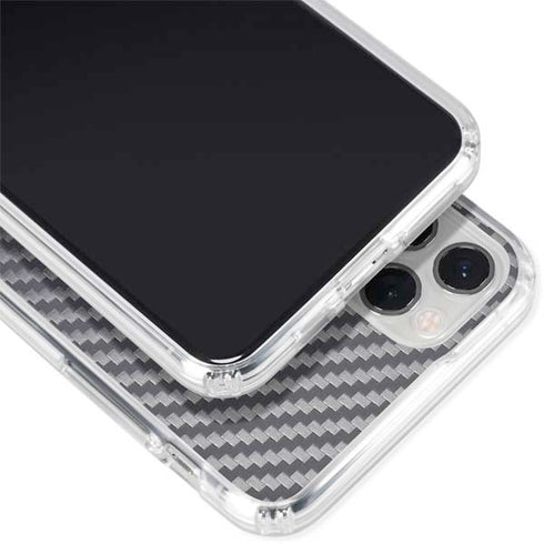 Silver Carbon Fiber Specialty Texture Material iPhone 11 Pro Clear Case