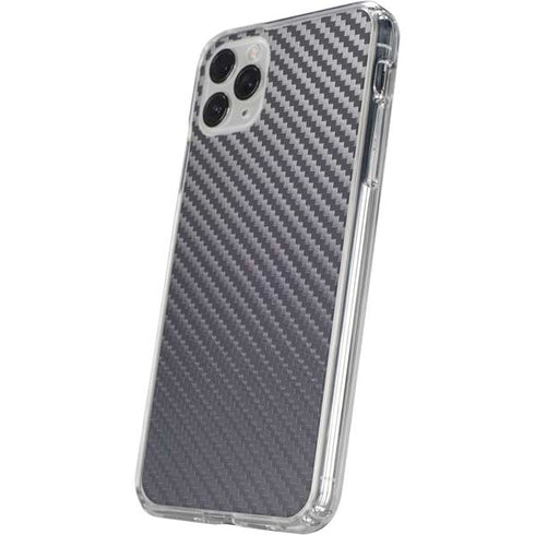 Silver Carbon Fiber Specialty Texture Material iPhone 11 Pro Clear Case