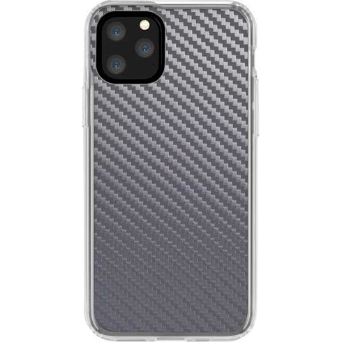 Silver Carbon Fiber Specialty Texture Material iPhone 11 Pro Clear Case