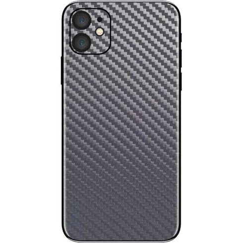 Silver Carbon Fiber Specialty Texture Material iPhone 11 Skin