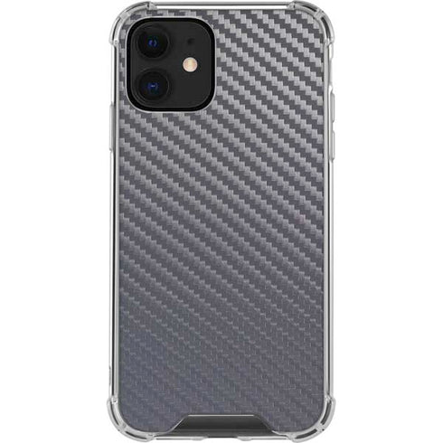 Silver Carbon Fiber Specialty Texture Material iPhone 12 Clear Case