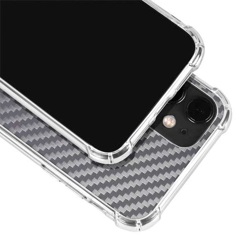 Silver Carbon Fiber Specialty Texture Material iPhone 12 Clear Case