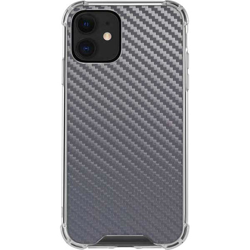 Silver Carbon Fiber Specialty Texture Material iPhone 12 Mini Clear Case