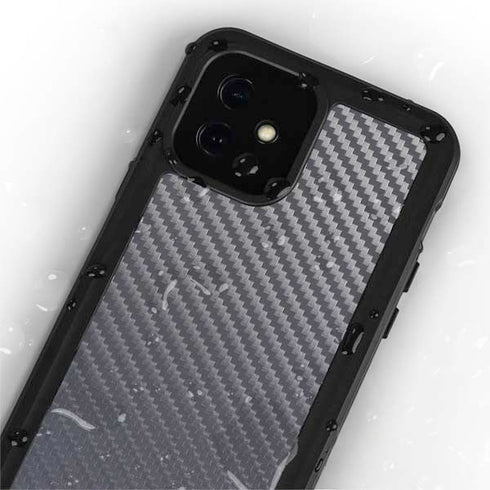 Silver Carbon Fiber Specialty Texture Material iPhone 12 Mini Waterproof Case