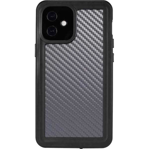 Silver Carbon Fiber Specialty Texture Material iPhone 12 Mini Waterproof Case
