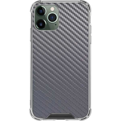 Silver Carbon Fiber Specialty Texture Material iPhone 12 Pro Clear Case