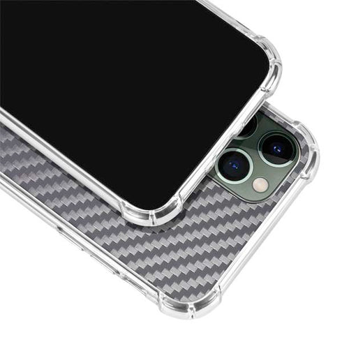 Silver Carbon Fiber Specialty Texture Material iPhone 12 Pro Clear Case