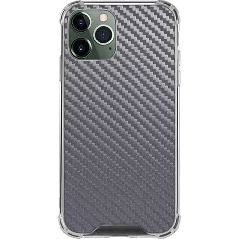 Silver Carbon Fiber Specialty Texture Material iPhone 12 Pro Max Clear Case