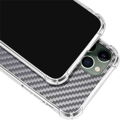 Silver Carbon Fiber Specialty Texture Material iPhone 12 Pro Max Clear Case