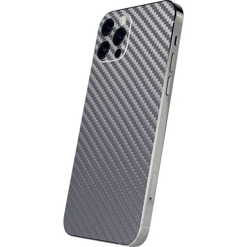 Silver Carbon Fiber Specialty Texture Material iPhone 12 Pro Max Skin