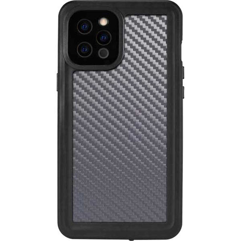 Silver Carbon Fiber Specialty Texture Material iPhone 12 Pro Max Waterproof Case