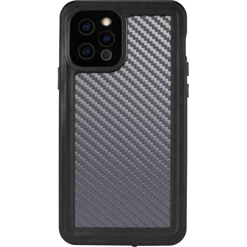 Silver Carbon Fiber Specialty Texture Material iPhone 12 Pro Waterproof Case