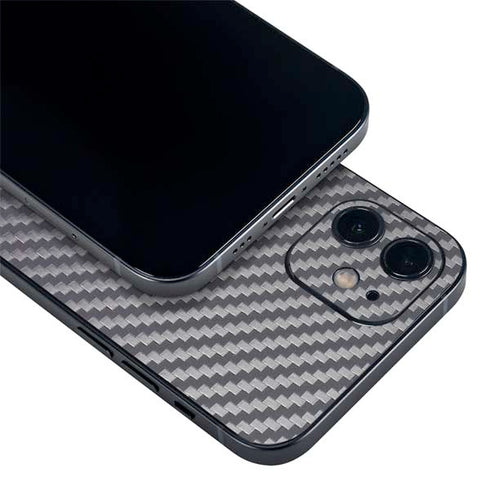 Silver Carbon Fiber Specialty Texture Material iPhone 12 Skin