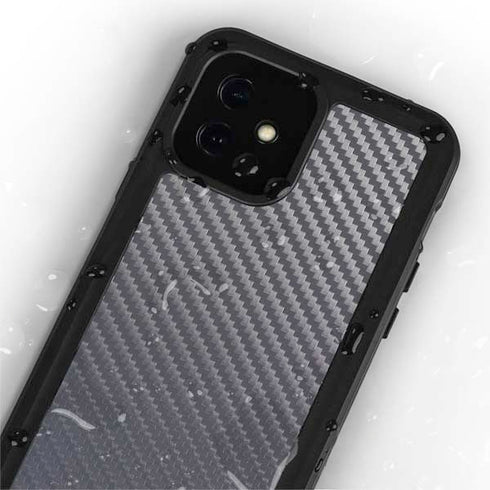 Silver Carbon Fiber Specialty Texture Material iPhone 12 Waterproof Case