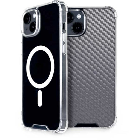 Silver Carbon Fiber Specialty Texture Material iPhone 13 MagSafe Case