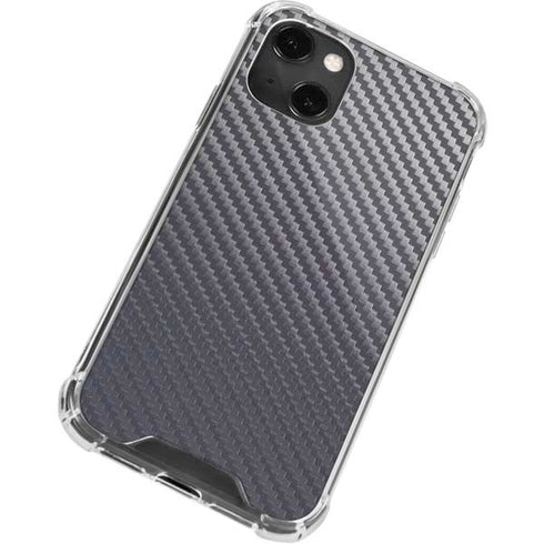 Silver Carbon Fiber Specialty Texture Material iPhone 13 Mini Clear Case