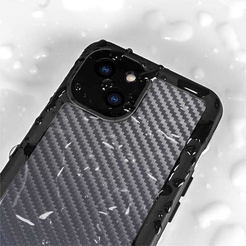 Silver Carbon Fiber Specialty Texture Material iPhone 13 Mini Waterproof Case
