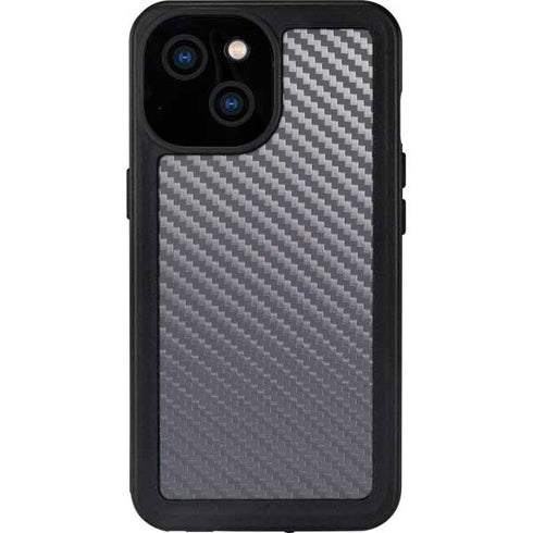 Silver Carbon Fiber Specialty Texture Material iPhone 13 Mini Waterproof Case