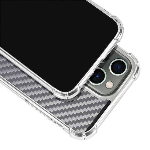 Silver Carbon Fiber Specialty Texture Material iPhone 13 Pro Max Clear Case