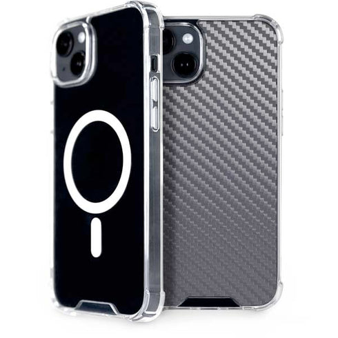 Silver Carbon Fiber Specialty Texture Material iPhone 14 MagSafe Case