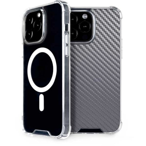 Silver Carbon Fiber Specialty Texture Material iPhone 14 Pro Max MagSafe Case
