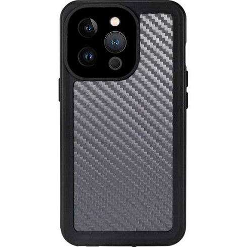 Silver Carbon Fiber Specialty Texture Material iPhone 14 Pro Waterproof Case