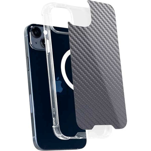 Silver Carbon Fiber Specialty Texture Material iPhone 15 Plus MagSafe Case