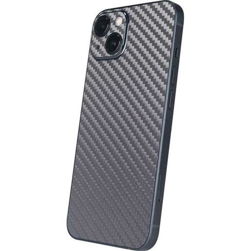 Silver Carbon Fiber Specialty Texture Material iPhone 15 Plus Skin