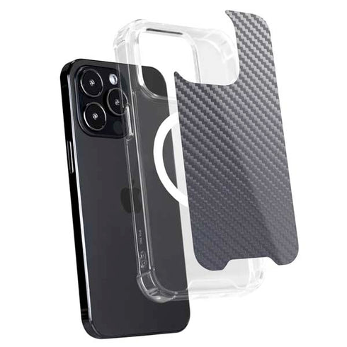 Silver Carbon Fiber Specialty Texture Material iPhone 15 Pro MagSafe Case