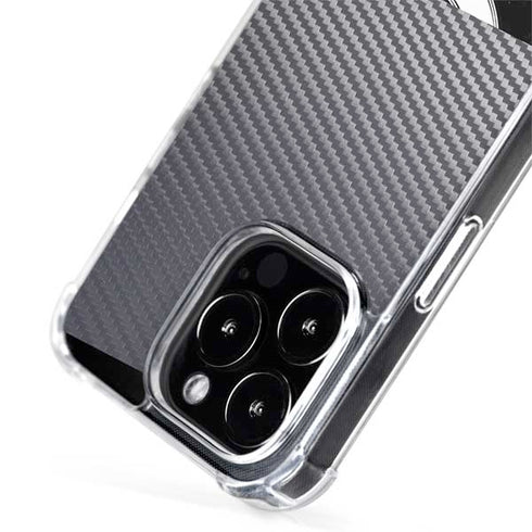 Silver Carbon Fiber Specialty Texture Material iPhone 15 Pro MagSafe Case