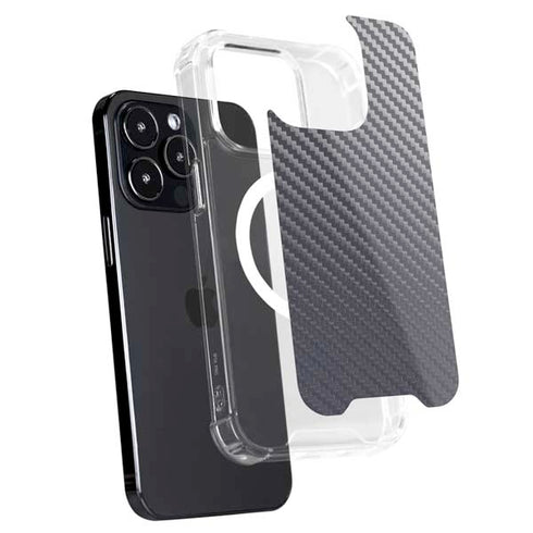 Silver Carbon Fiber Specialty Texture Material iPhone 15 Pro Max MagSafe Case