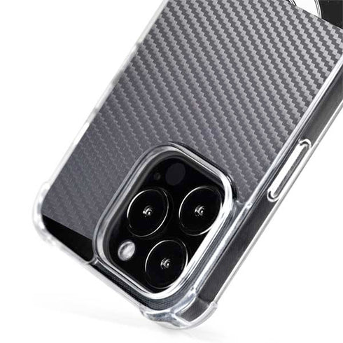 Silver Carbon Fiber Specialty Texture Material iPhone 15 Pro Max MagSafe Case