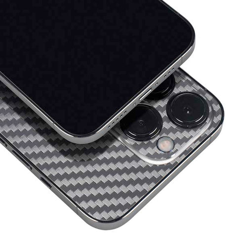 Silver Carbon Fiber Specialty Texture Material iPhone 15 Pro Skin