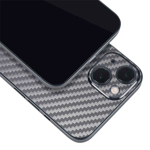 Silver Carbon Fiber Specialty Texture Material iPhone 15 Skin