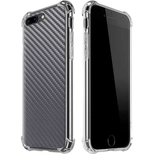 Silver Carbon Fiber Specialty Texture Material iPhone 7/8 Plus Clear Case