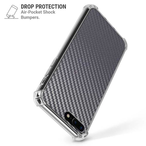 Silver Carbon Fiber Specialty Texture Material iPhone 7/8 Plus Clear Case