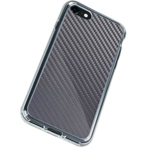 Silver Carbon Fiber Specialty Texture Material iPhone SE (2nd & 3rd Gen) Clear Case