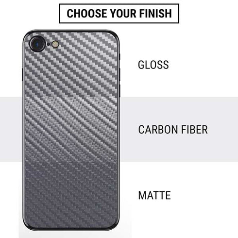 Silver Carbon Fiber Specialty Texture Material iPhone SE (2nd & 3rd Gen) Skin