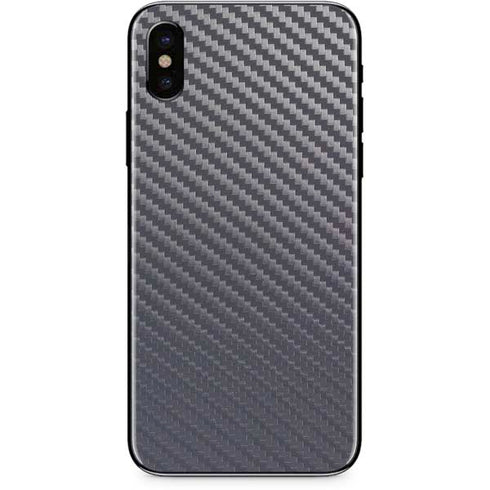 Silver Carbon Fiber Specialty Texture Material iPhone X Skin