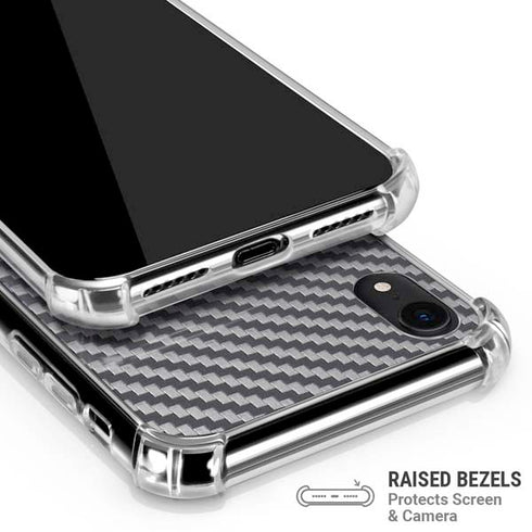 Silver Carbon Fiber Specialty Texture Material iPhone XR Clear Case
