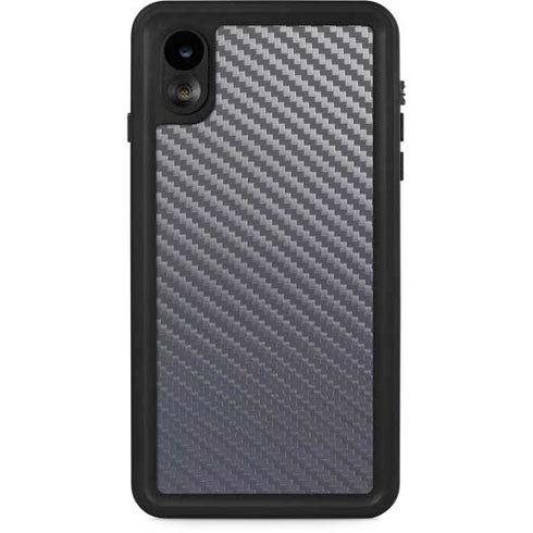 Silver Carbon Fiber Specialty Texture Material iPhone XR Waterproof Case