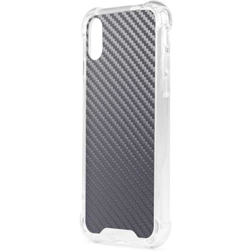 Silver Carbon Fiber Specialty Texture Material iPhone XS Clear Case