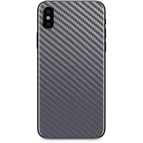 Silver Carbon Fiber Specialty Texture Material iPhone XS Max Skin