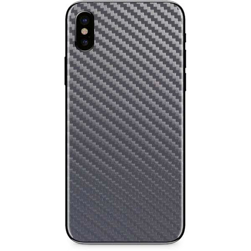 Silver Carbon Fiber Specialty Texture Material iPhone XS Skin